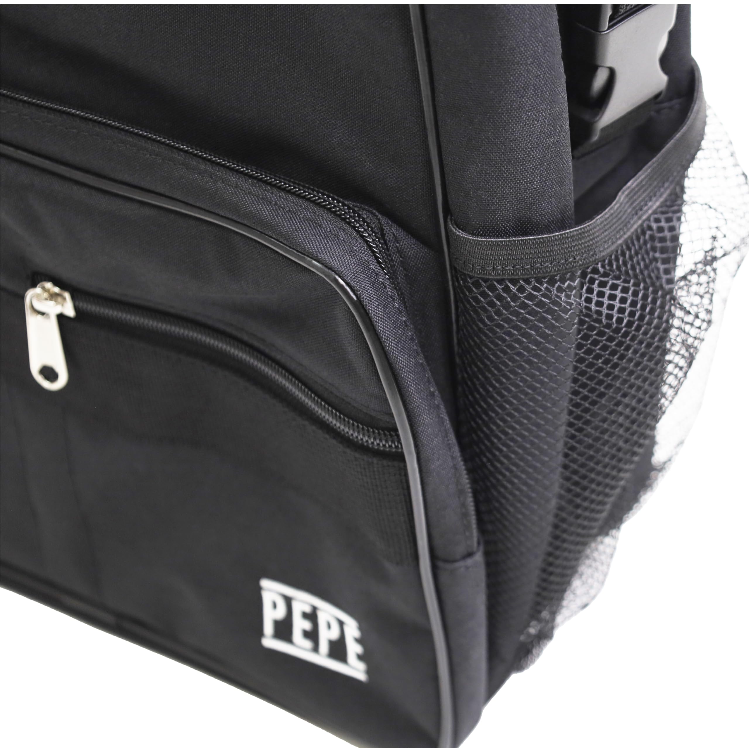 PEPE Mobility - Torba na wózek inwalidzki, plecak na tył wózka inwalidzkiego, pojemna torba do przechowywania akcesoriów do wózków inwalidzkich, wytrzymała, praktyczna, czarna