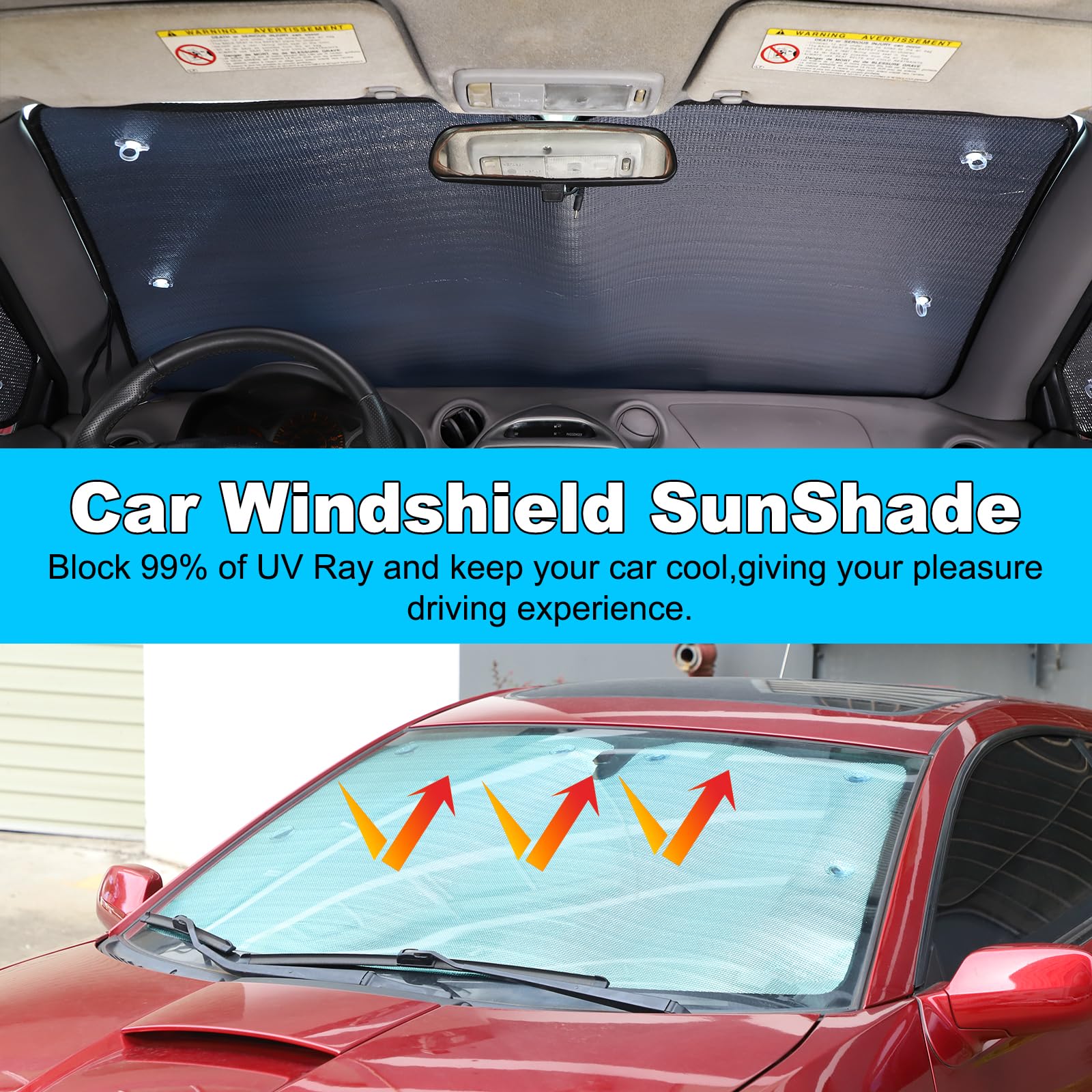 Parasol para parabrisas de coche compatible con Toyota Celica 1999-2005, cubierta completa de ventana, accesorio UV 6 unidades