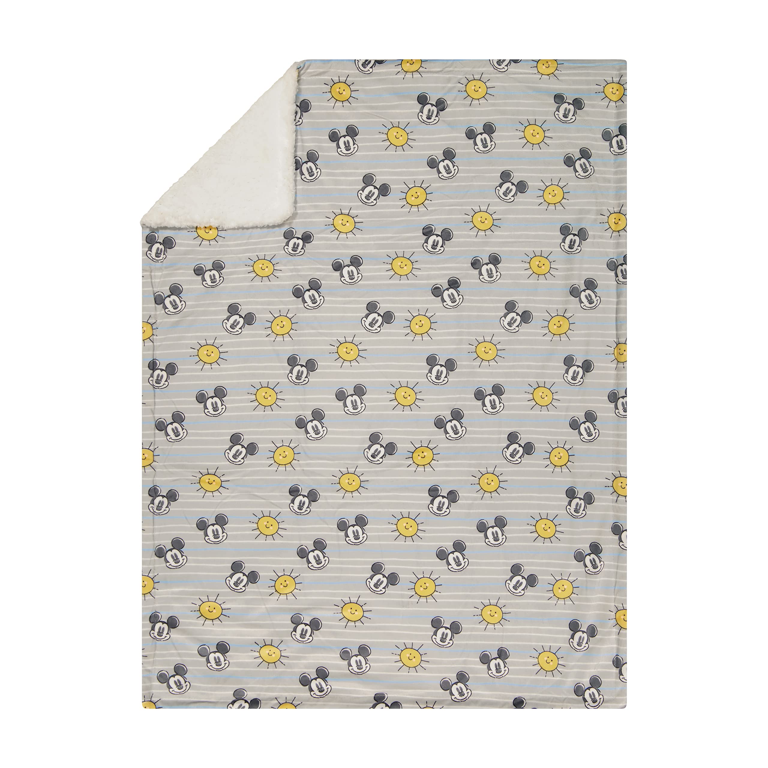Disney Character Fuzzy - Coperta per neonati in visone e sherpa, ultra morbida e soffice visone Sherpa per neonati, misure 30 x 40 cm