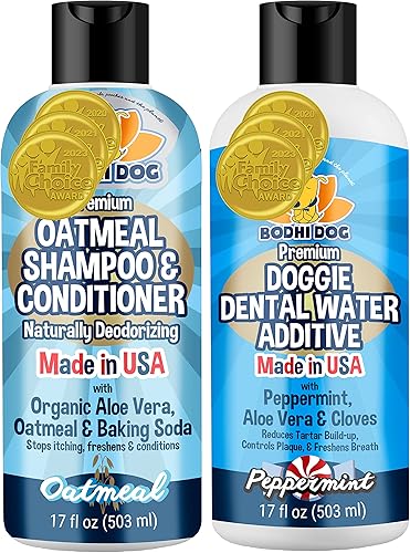 Bodhi Dog Champú de avena de 17 onzas + paquete de agua dental de menta disponible en Yaxa Peru