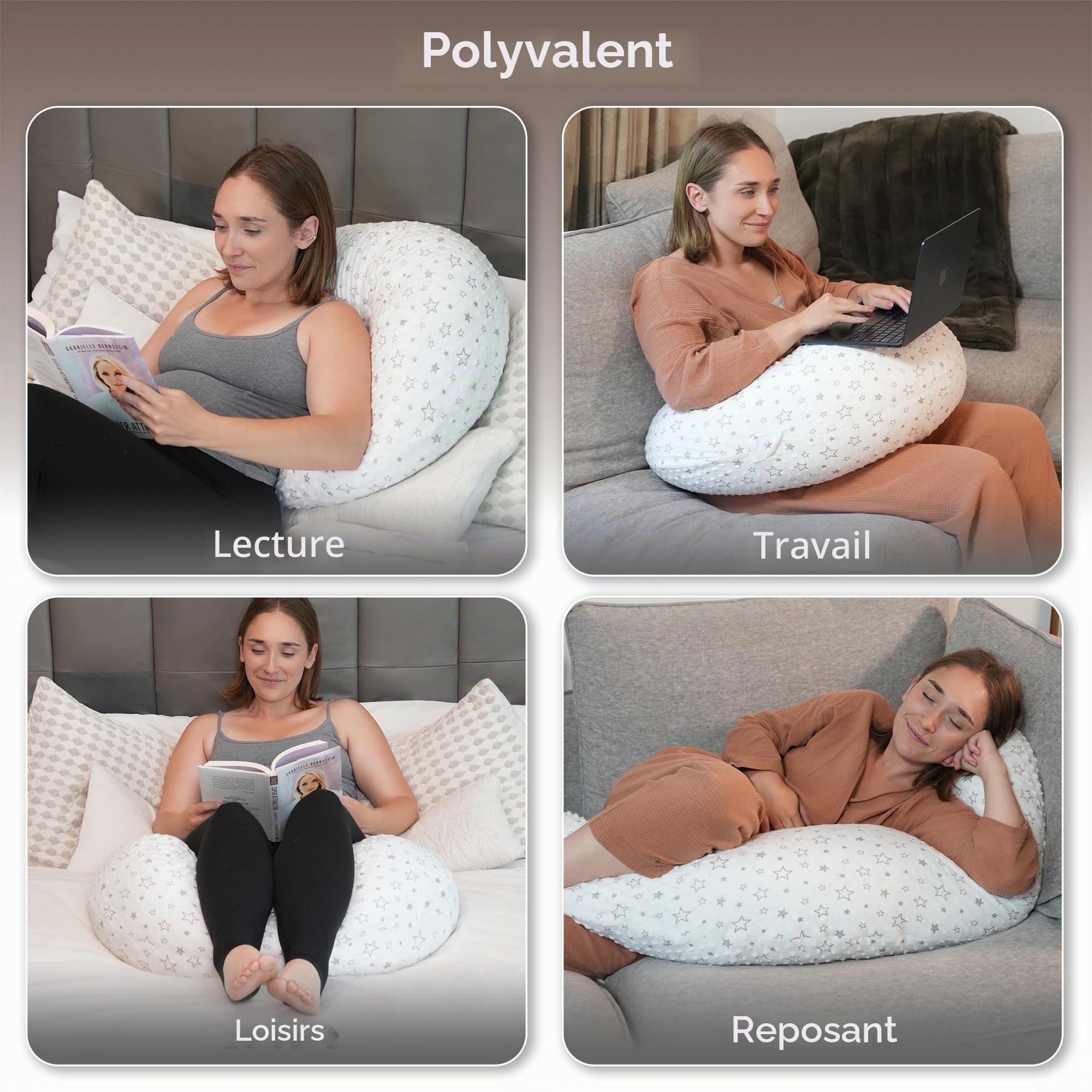 DancesCat 170CM Coussin de Grossesse Dormir, XXL Coussin Allaitement, Coussin Dallaitement et de Grossesse avec Housse Lavable, Coussin Allaitement Bebe, Dormir, Allaiter
