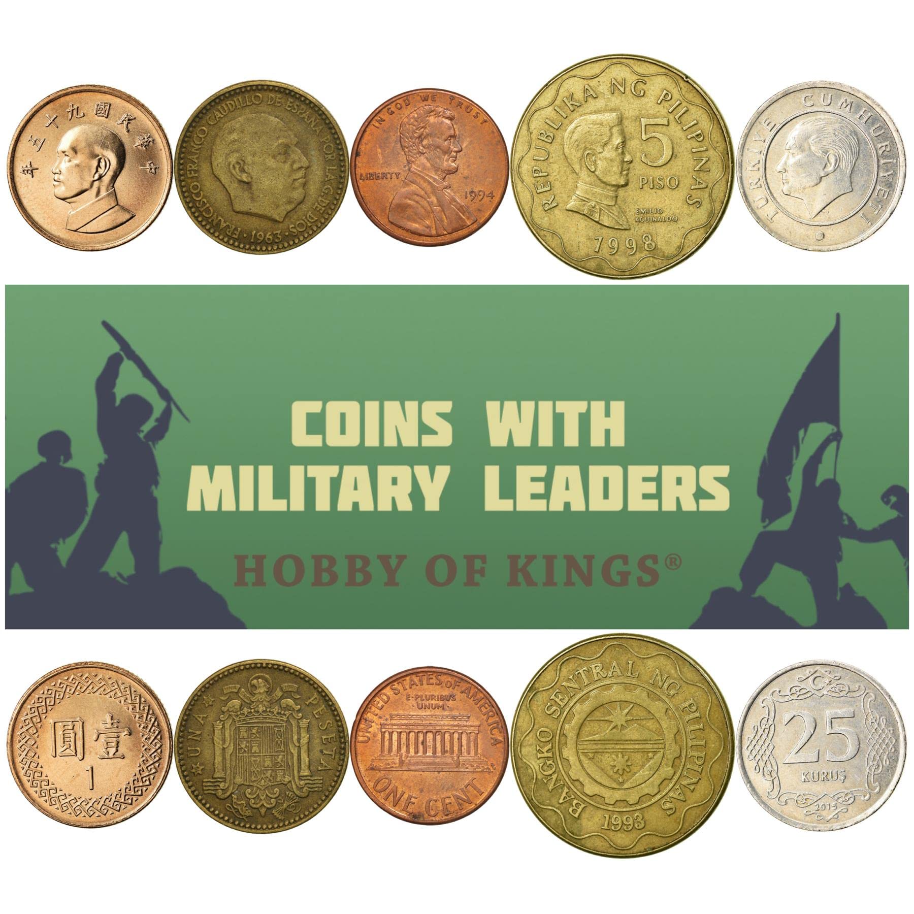Amazon.com: 5 Coin Collection | Military Leaders | Generals