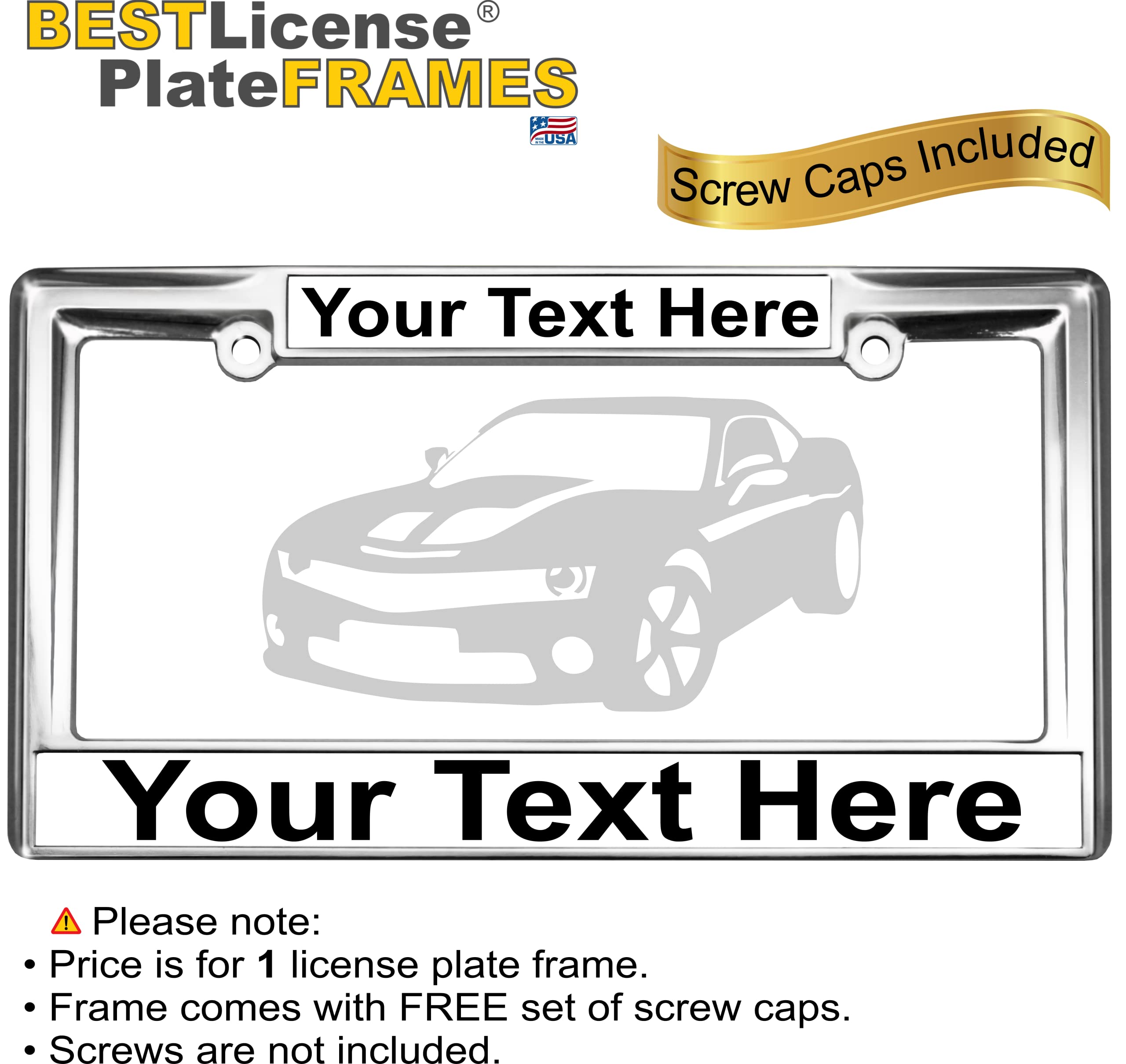 Custom Personalized Heavy Duty Chrome Metal Car License Plate Frame with Free c - Picture 54 of 132