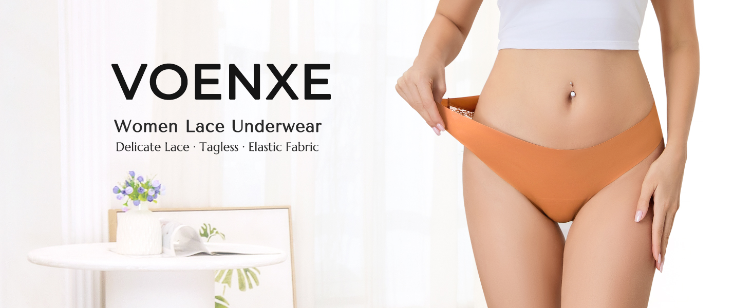 Voenxe Onderbroeken Dames,Kant Ondergoed,Women Brazilian Stretch Underwear Panties,Hipster Slipjes Bikini Multipack,Ladies Soft Comfortable Brief,Vrouwen Zachte Lace Panty,Set Van 5