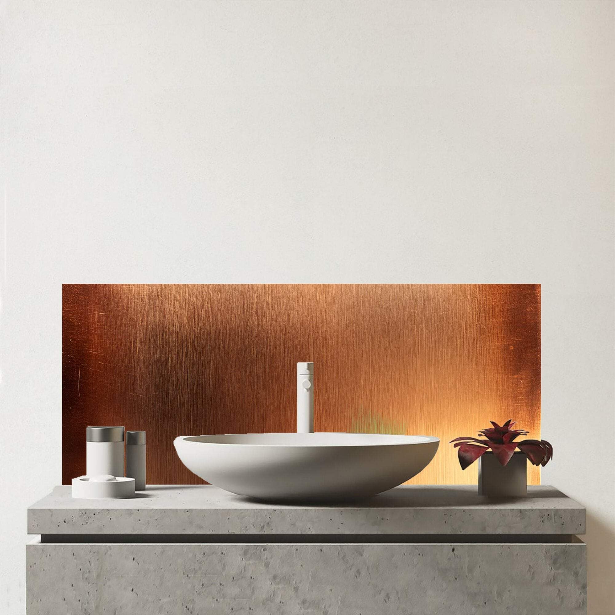 Warren Reed Copper Glass Bathroom Splashback - 25 x 60cm - Designer