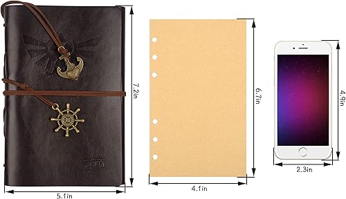 Miniatura 8 de ONE250 Legend of Zelda Journal, Writing Journal, Travel Diary, 7.2x5.1 Notebook, Writers Notebook, Refillable Diary Sketchbook, Fountain Pen Safe