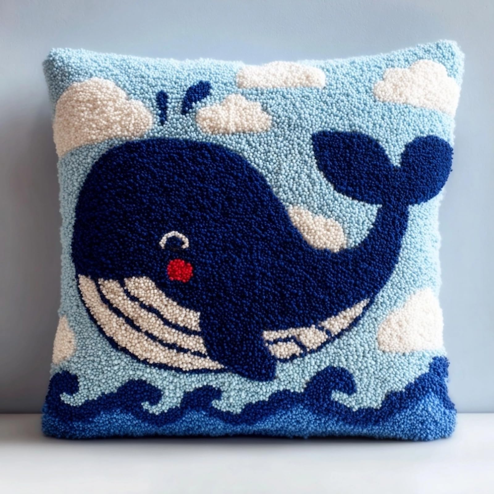 AxiangziK Pre-Printed Latch Hook Cushion Kits,Whale