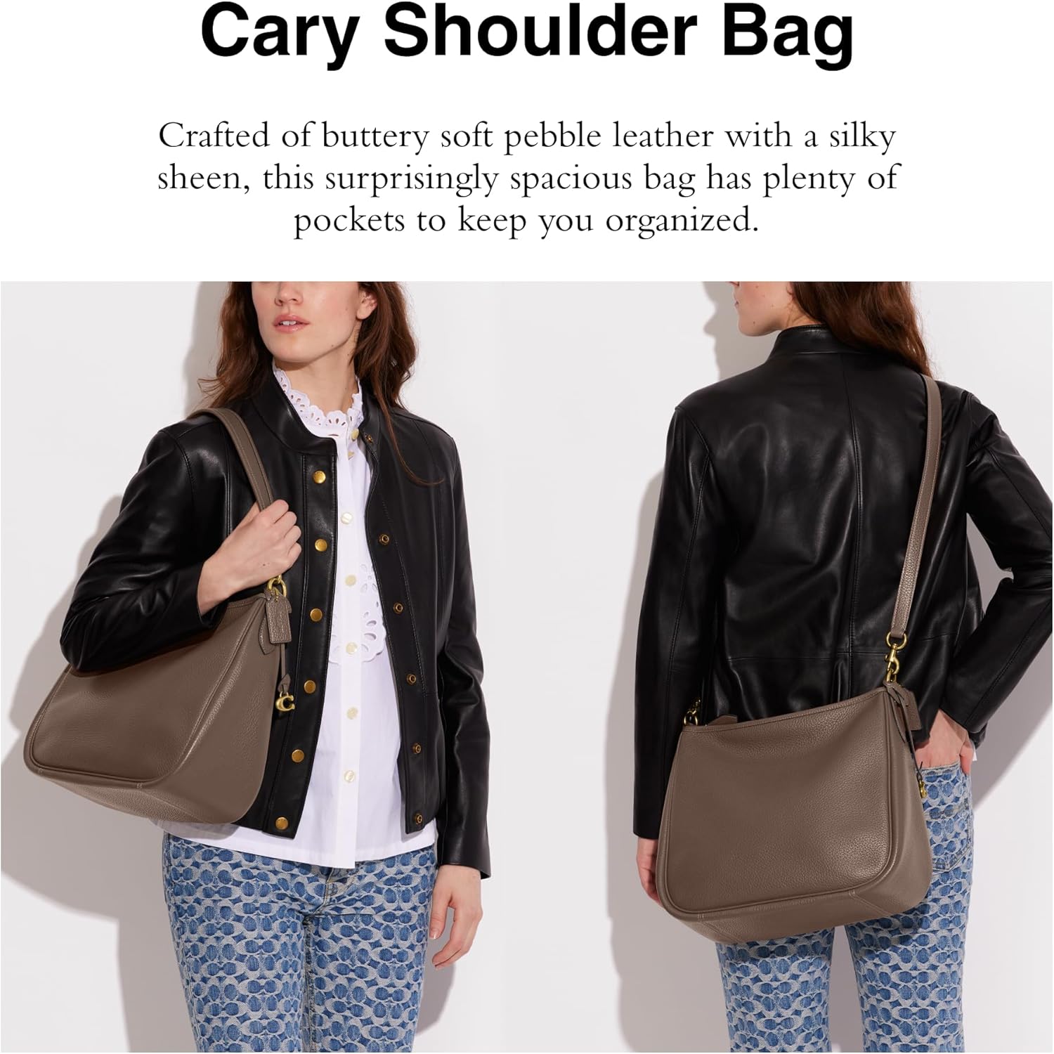 COACH Womens Soft Pebble Leather Cary Shoulder Bag - Image 2