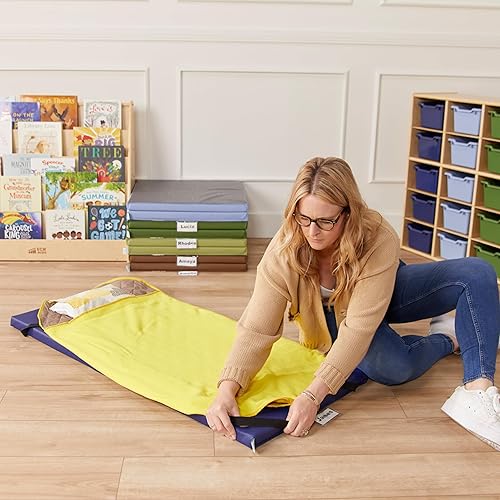 Miniatura 7 de ECR4Kids SoftZone - Alfombrillas plegables para descanso de arcoíris, muebles de aula, tono terrícola, 5 piezas