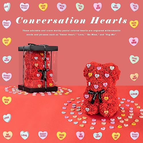 Miniatura 7 de U UQUI Regalos de cumpleaños de oso de rosas para mujeres, oso de flores de cumpleaños y pulseras para mujer, oso de peluche de rosas con corazones