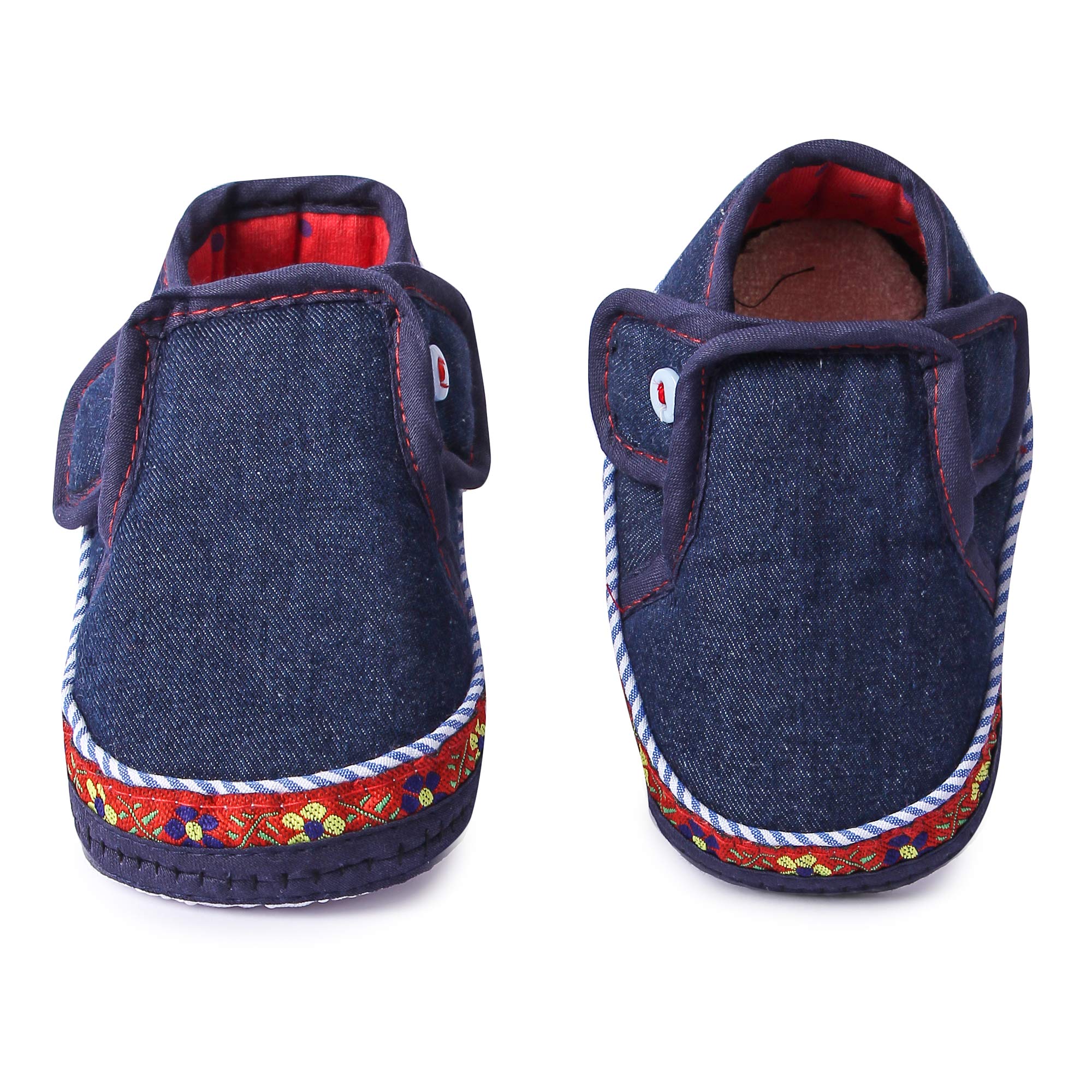 INSTABUYZ Butterthief Unisex Baby Prewalking Shoes for Newborn Boys & Girls | Soft Sole Infant Bootie with Anti-Slip Bottom | Lightweight Cotton Footwear Early Walker Shoes (6-9 Months, 12 CM) Blue 4