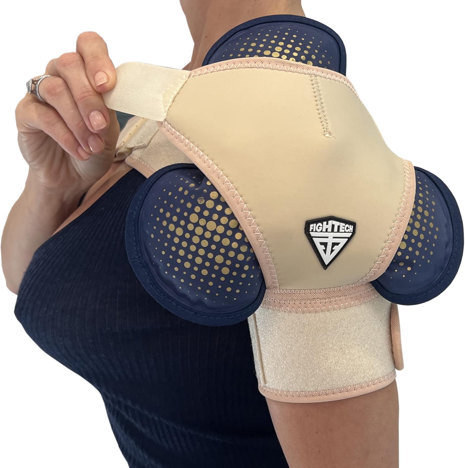FIGHTECH Shoulder Brace with Reusable Hot and Cold Theraphy Gel Pack (Shoulder Brace