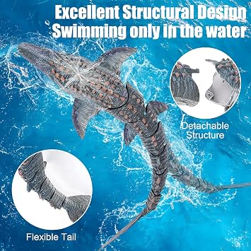 2.4GHz Remote Control Mosasaurus Boat,RC Swimming Water Pool Toy