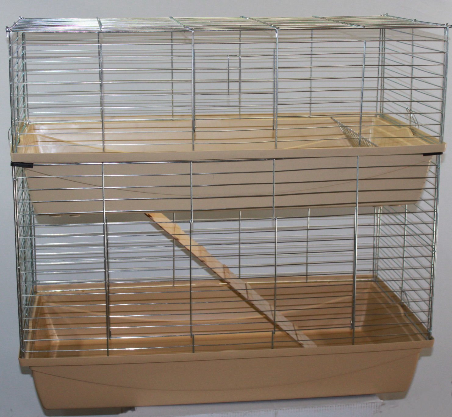 XXL 1m doppel Hasenkäfig Meerschweinchenkäfig beige