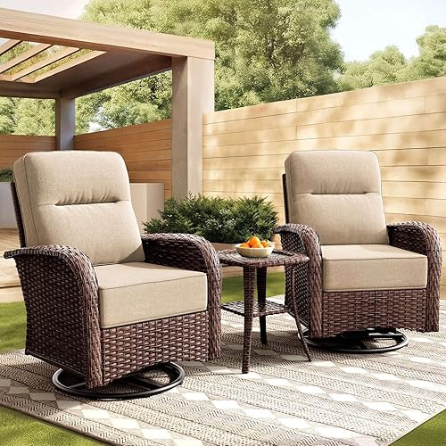 Patio Furniture Set with 6-Inch Thick Cushions, High Back Outdoor