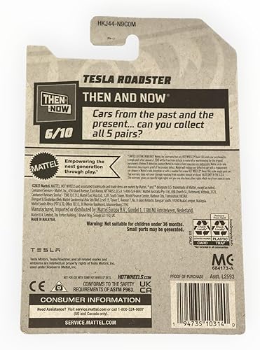 Miniatura 2 de Hot Wheels Tesla Roadster, Entonces y Ahora 610 Naranja 217250