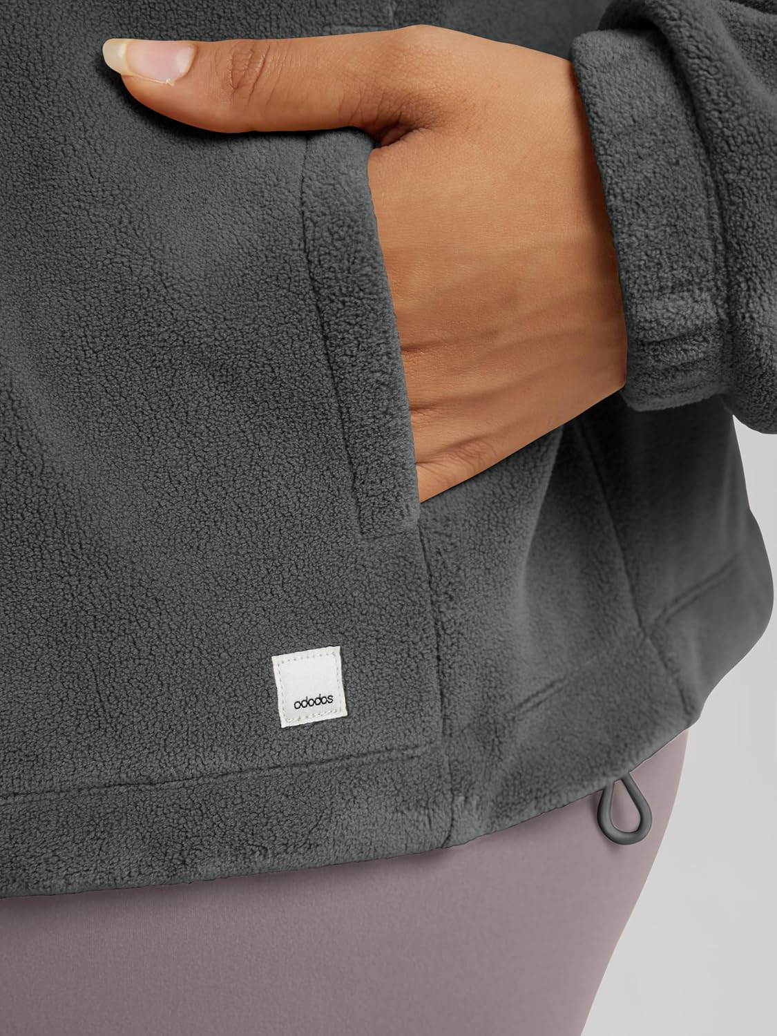 ODODOS Women's Polar Fleece Full-Zip Cinchable Jacket – Soft Warm Winter Layering Long Sleeve Outerwear with Pockets - Image 5