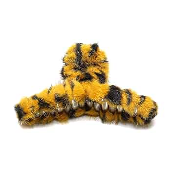 ハンドメイド♡♡ファーバンスクリップ♡♡Fancyギンガムチェックイエロー Amazon.co.jp: QinGoo 大きめ イエロー ふわふわ ヒョウ柄