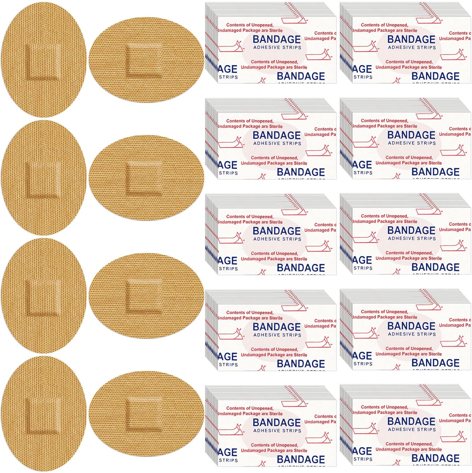 COVERLET OVAL BANDAGES, 1 1/4" (Box of 100) Health