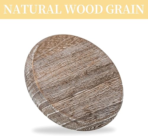 Miniatura 6 de Romadedi Portavelas de madera para decoración de granja, portavelas de pilar para centro de mesa, bandeja pequeña, juego de 4 soportes redondos de