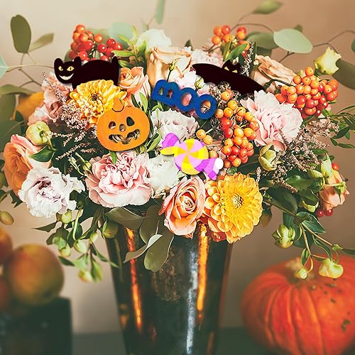 Miniatura 9 de IMIKEYA 72 piezas de láminas de madera de Halloween, etiquetas colgantes en blanco, rebanadas de madera sin terminar, manualidades, rebanadas de