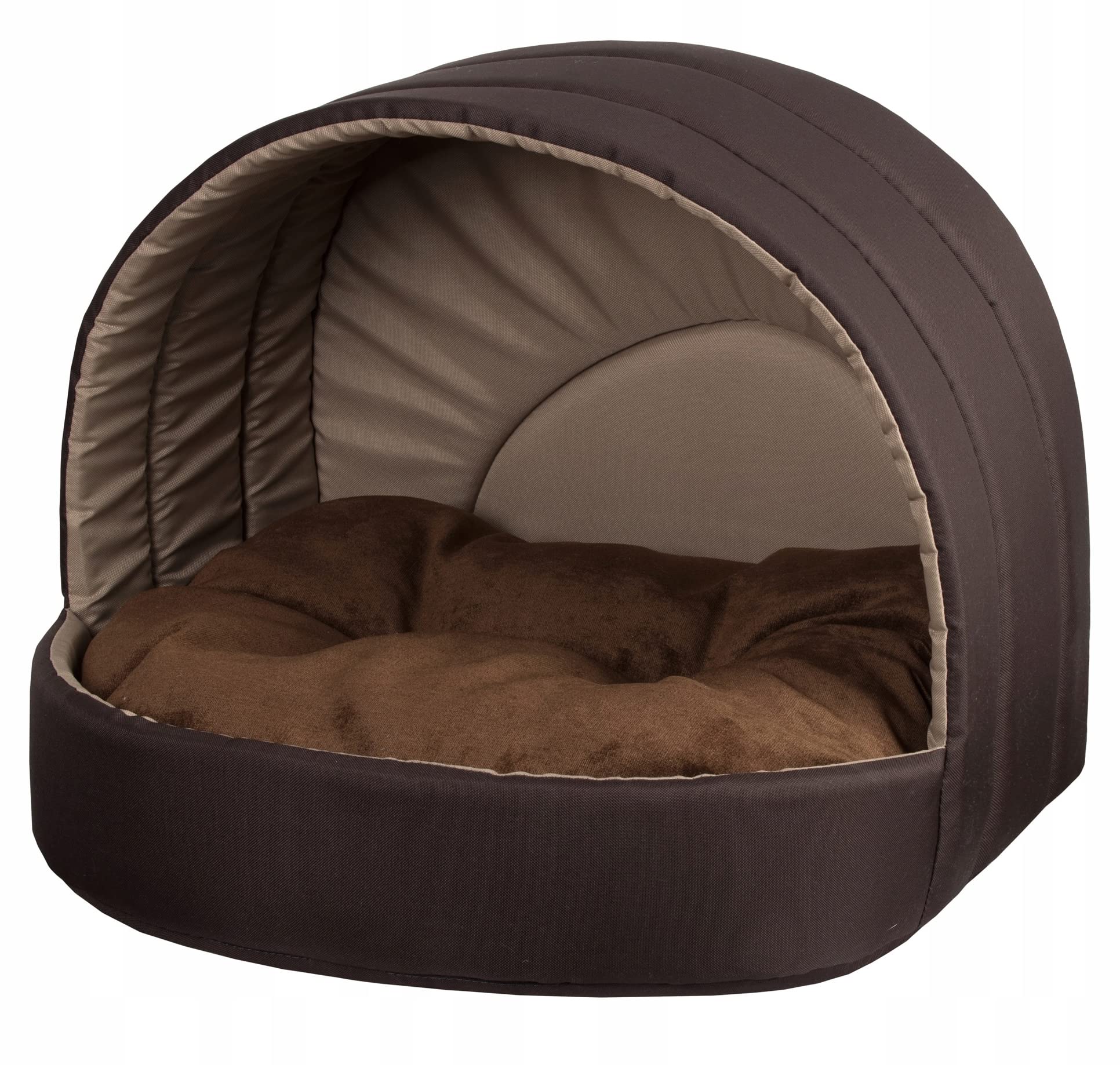 Hundehütte Hundebett Tierbett Katzenbett (Braun, 50x46 cm)