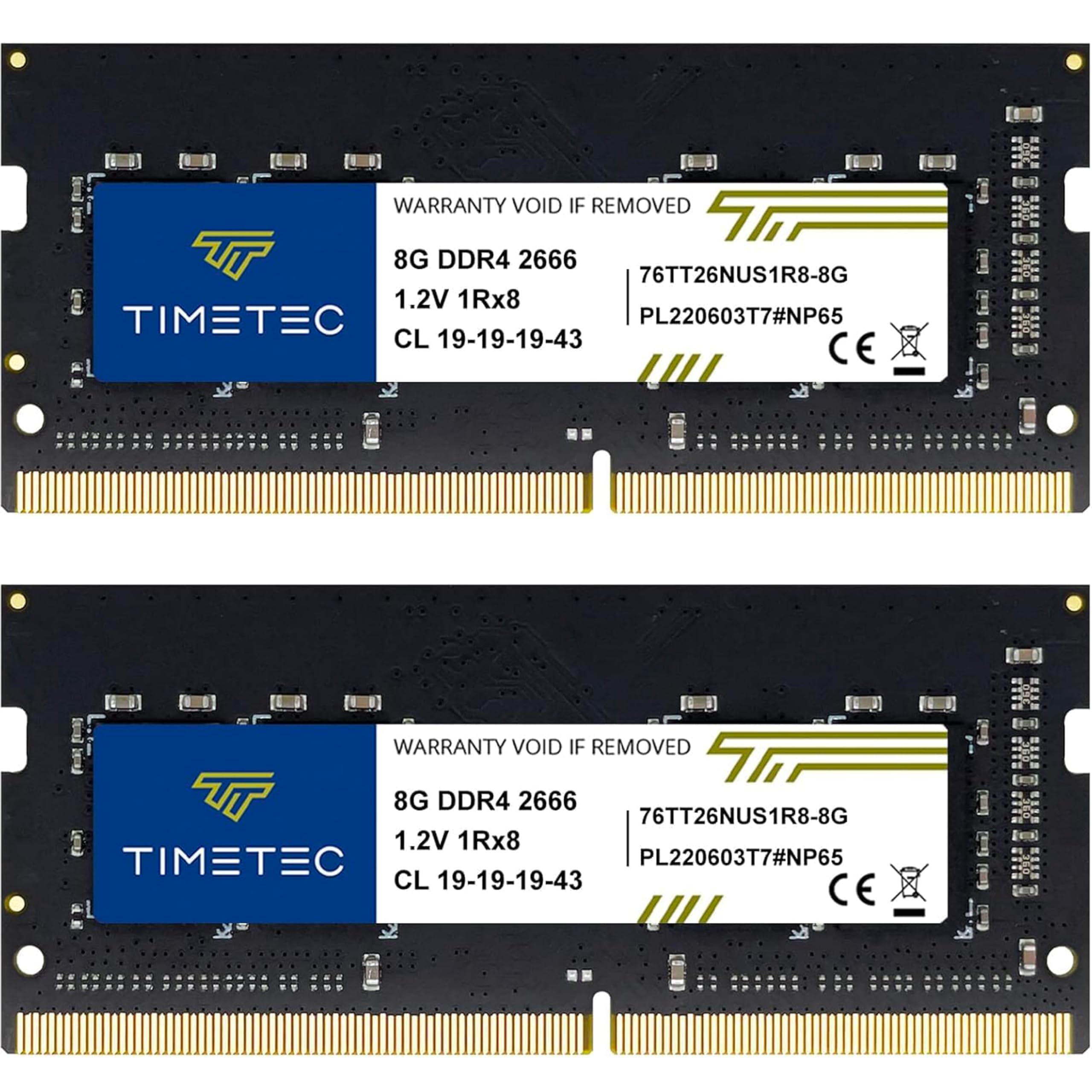 Timetec 16GB KIT (2x8GB) DDR4 2666MHz (PC4-2666V) PC4-21300 SODIMM