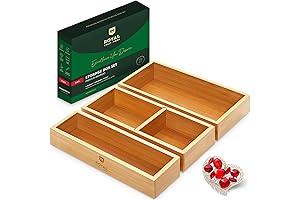 ROYAL CRAFT WOOD Drawer Organizers Upgraded, 10 Drawers with 5 Roomy Sections