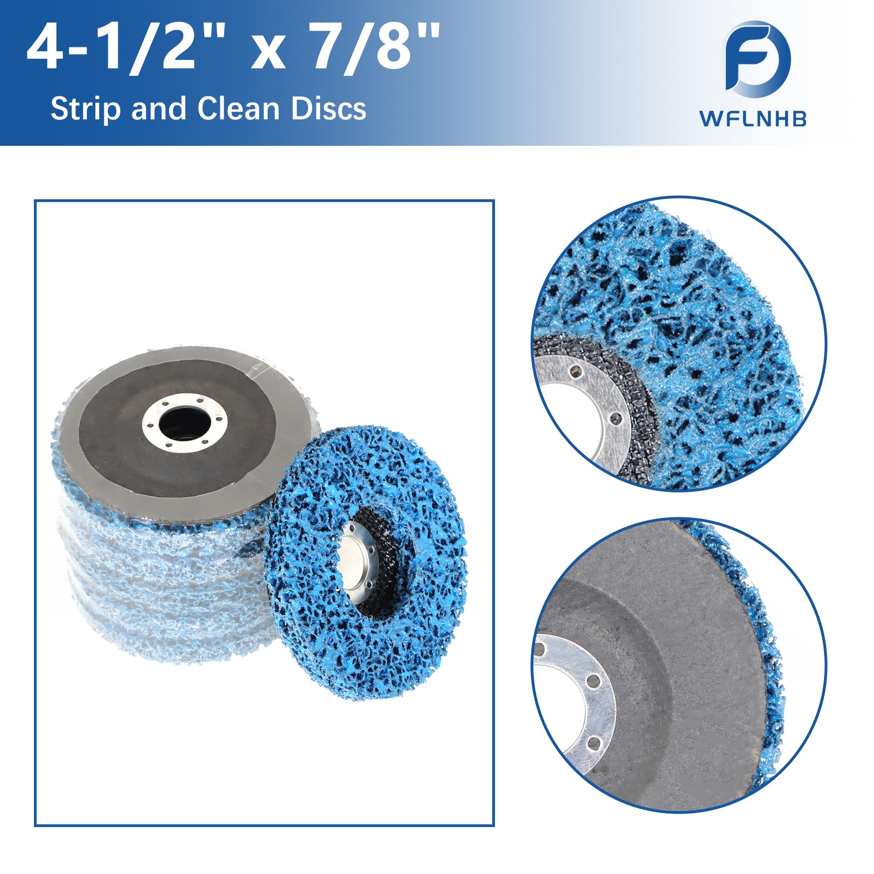 WFLNHB Paquete de 10 discos de repuesto para amoladoras angulares de 4-1/2 x 7/8 pulgadas, elimina tiras de óxido, pintura limpia soldaduras