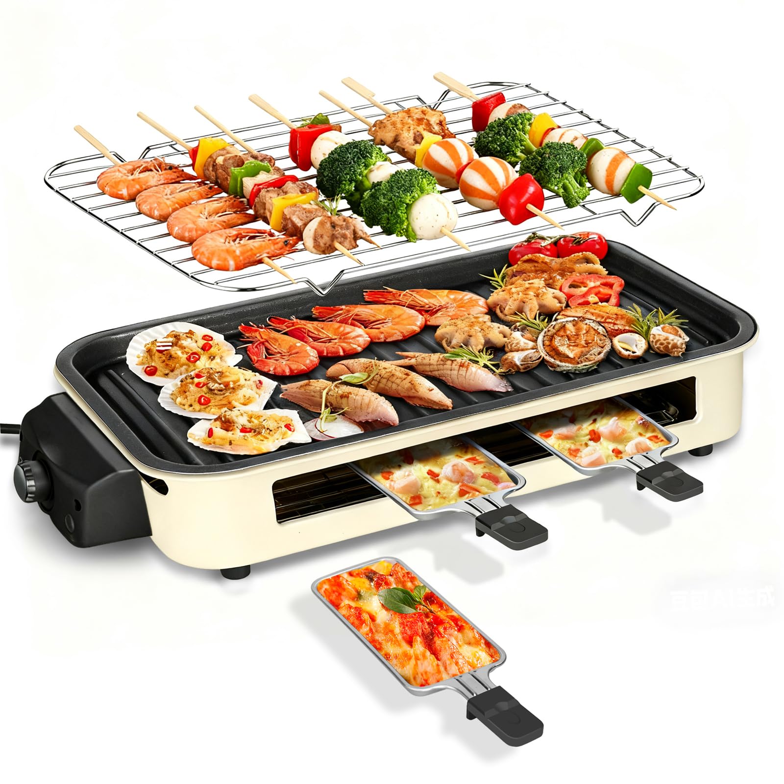 YOHAWJAN 2-in-1 Indoor Electric Grill