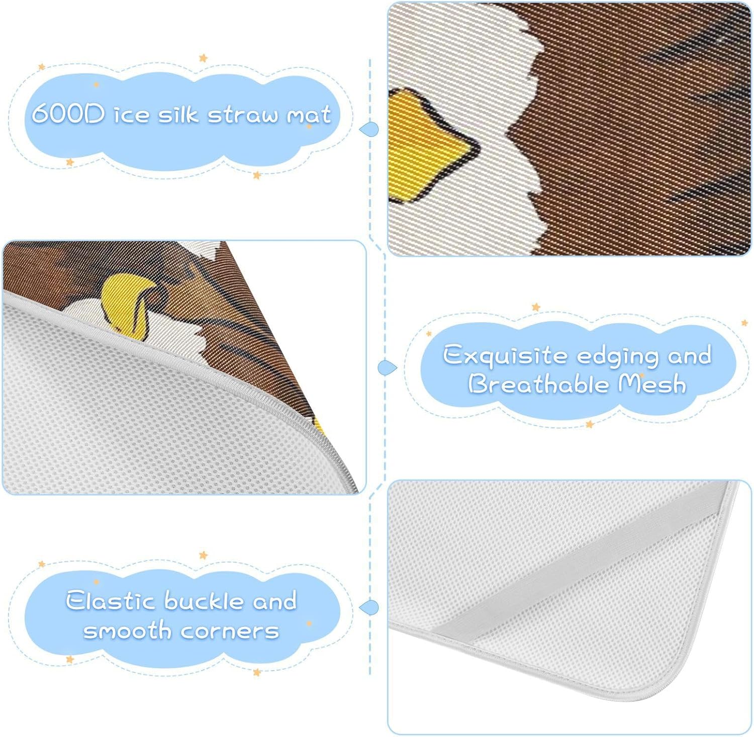 Cute Cartoon Owl Bird Cooling Baby Mattress pad Waterproof 28" x 52" Reusable Pads for Kids for Baby&Toddler