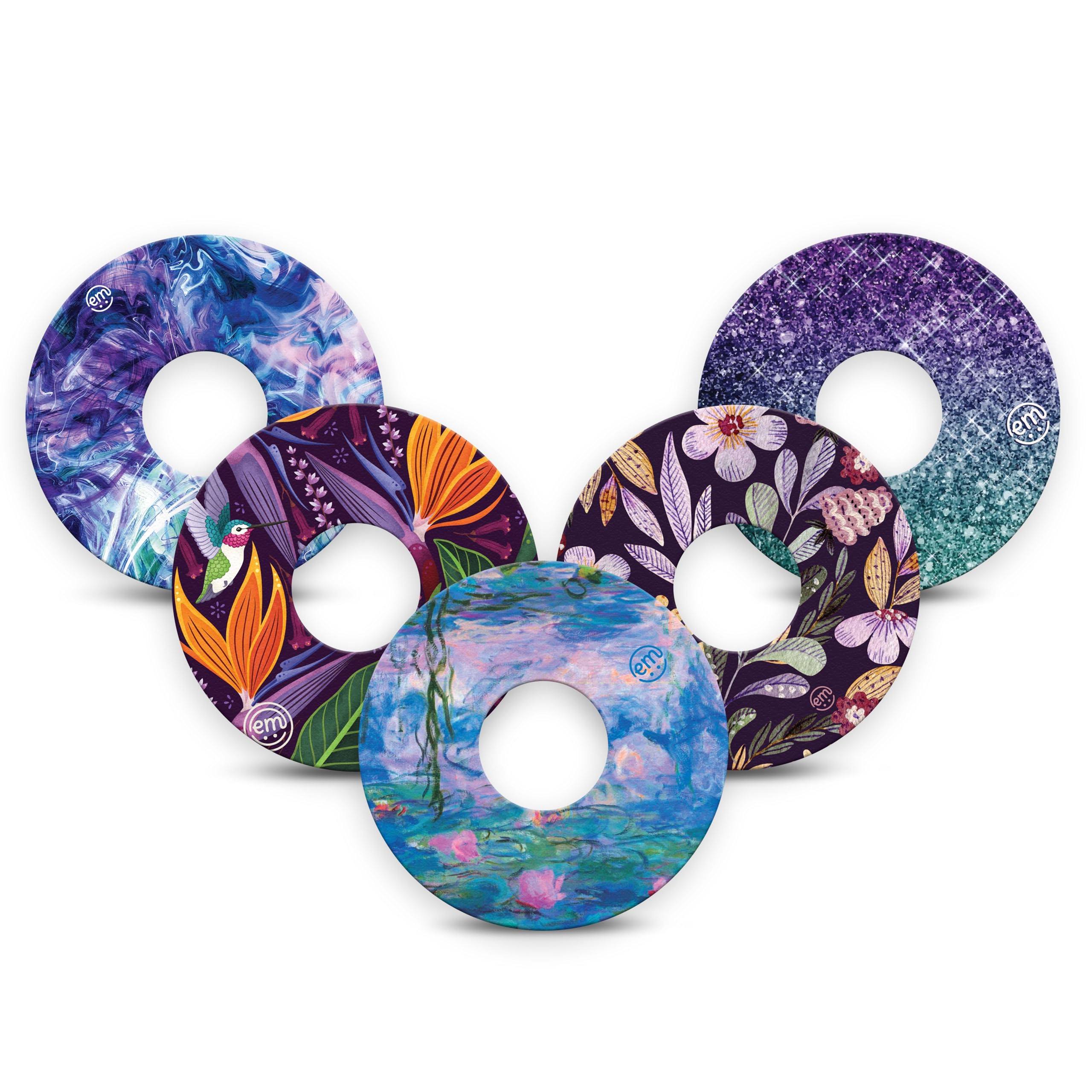 ExpressionMed - Libre 3 Adhesive Patches (5-Pack) USA Made Waterproof Hypoallergenic Sensor Covers (Pacifica Variety Pack)