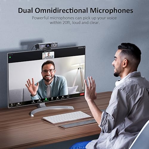 Miniatura 9 de NexiGo Iris, cámara web 4K AI con sensor Sony_11.8", memoria flash integrada, HDR, PiP, control estilo DSLR, enmarcadoseguimiento automático con FOV