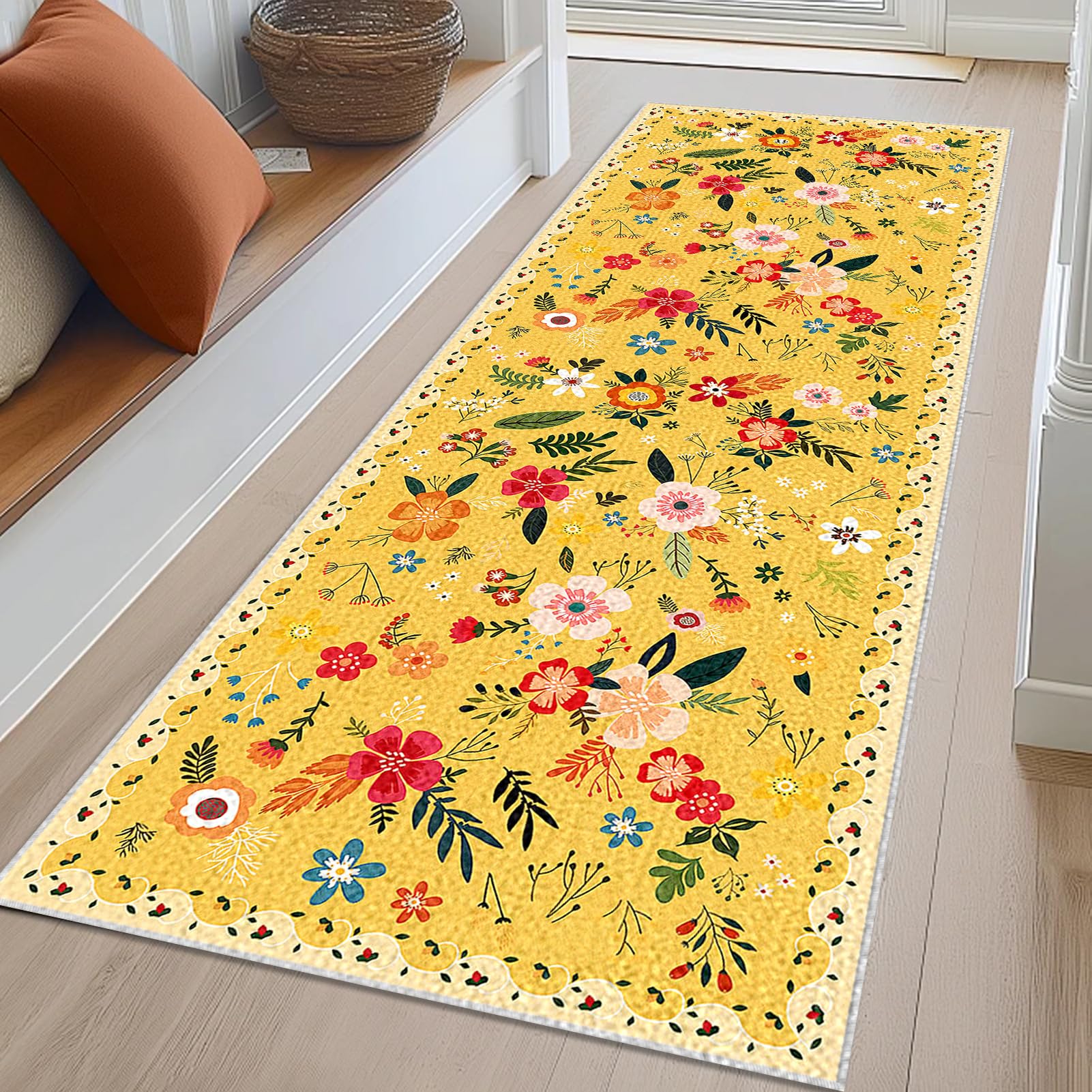 Lzrexnvofxg Color-Aa055 Hallway Runner Rug 40 X 60 Cm Non Slip Kitchen Carpet Runner For Hallway Long Washable Kitchen Rugs Runner For Hallways Entryway Absorbent Doormat Low Pile Floor Carpet For Bedroom Living Room