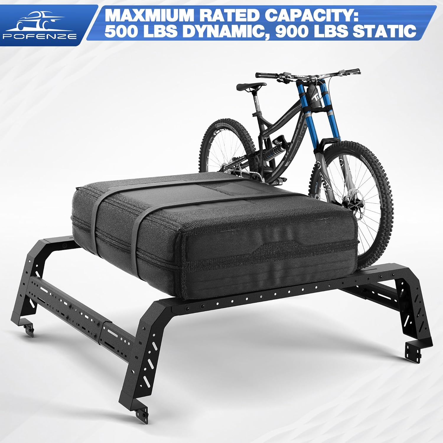 Tacoma Bed Rack for OEM Utility Track System, Adjustable Overland Truck Rack 49"-70", Steel Cargo Rack for Toyota Tacoma Tundra& Nissan Frontier
