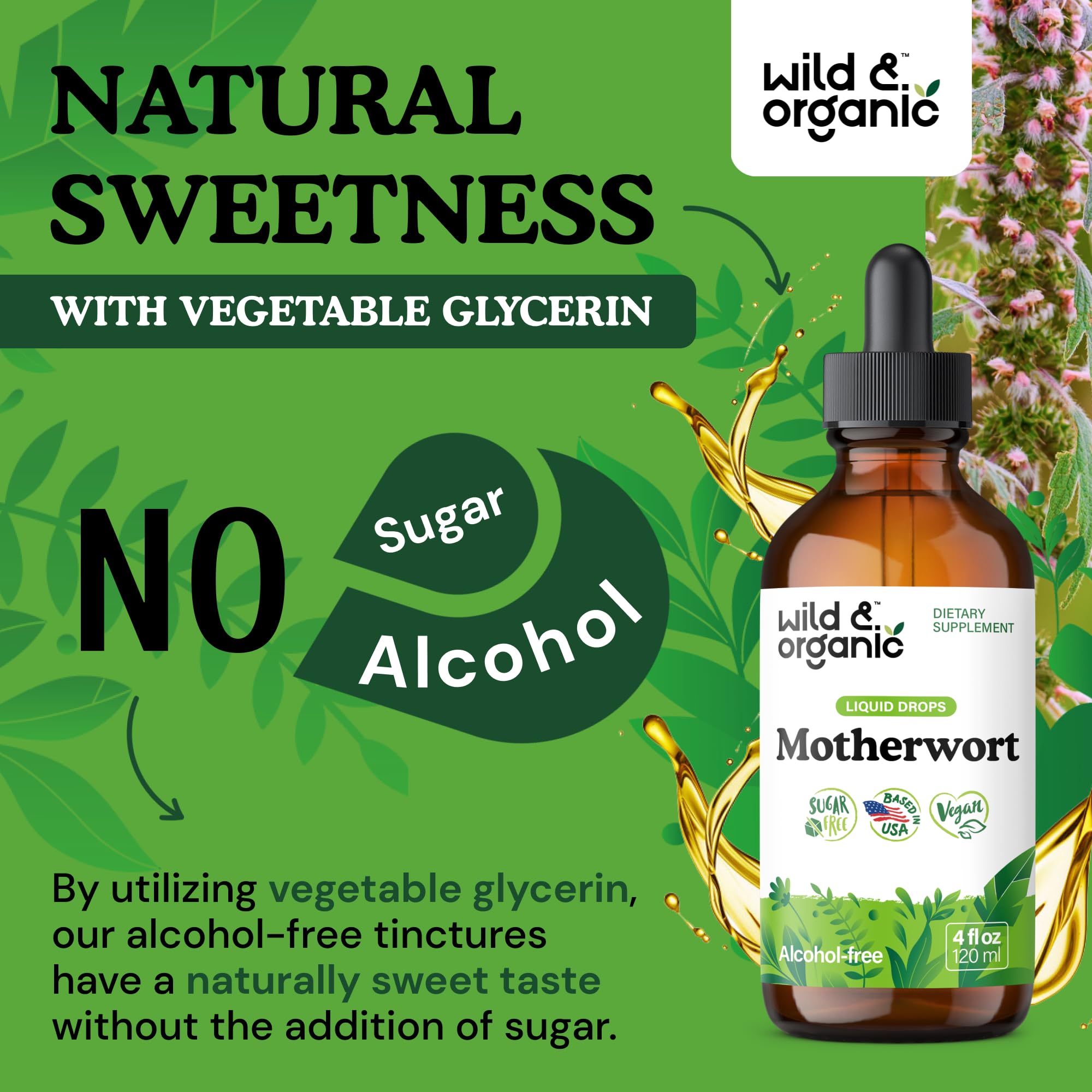 Wild & Organic Motherwort Tincture - Mood & Antioxidant Support - 4 fl oz — Amazon image 6