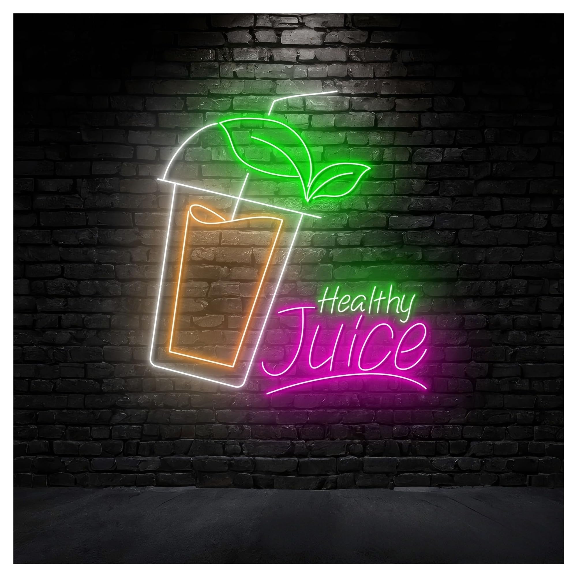 RONGCH Hanging Art Neon Signs Juice Fruit Neon Sign, Suitable for Coffee Shop Restaurant Decor with Dimmable 50cm