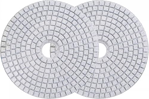 uxcell Almohadilla de pulido de diamante de 5 pulgadas, 50 granos de molienda húmedaseca para piso de encimera de mármol de hormigón de piedra, 2