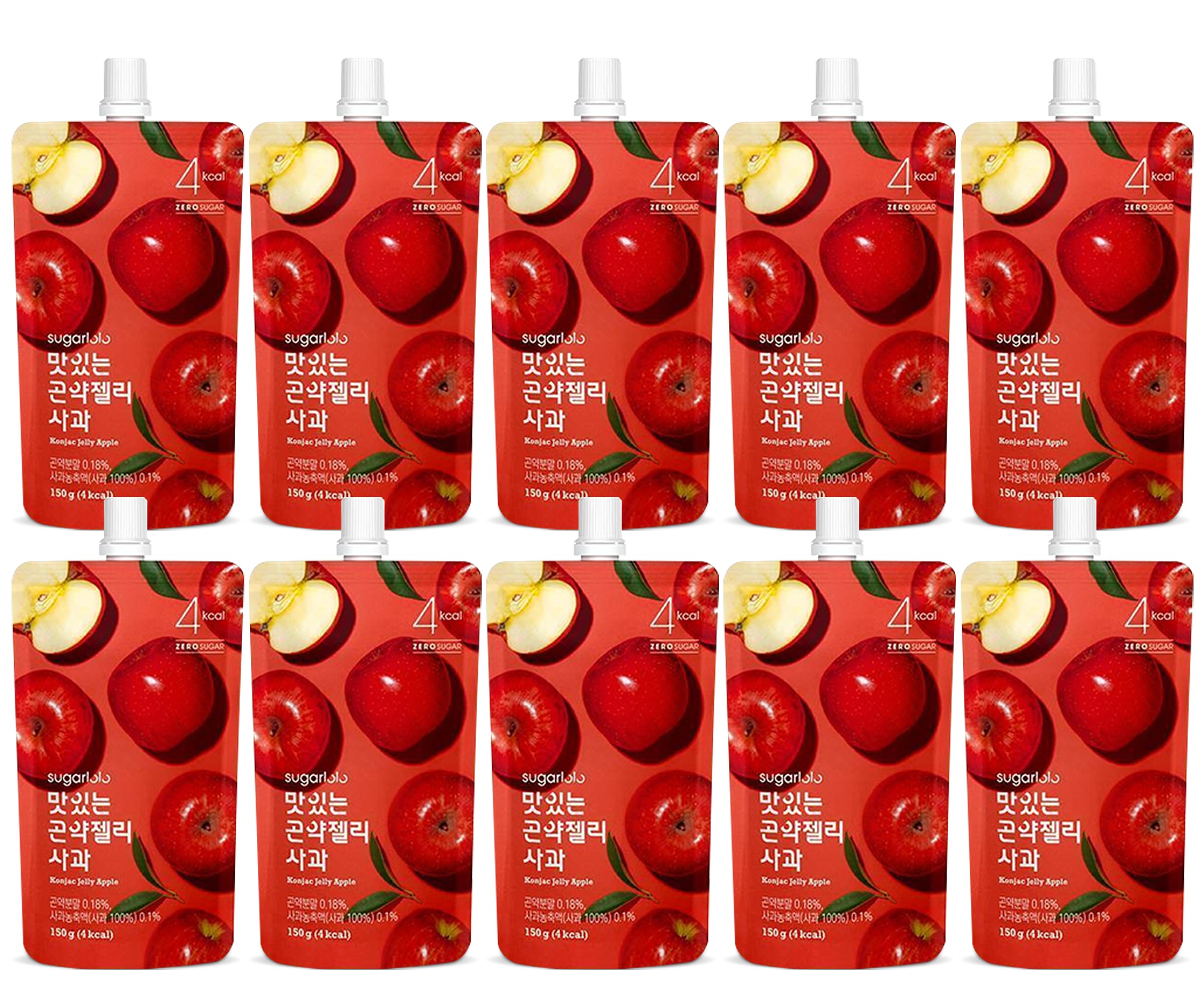 Intake Sugarlolo Konjac Getränk 150gx10 Apfel | Kalorienarmes, Zuckerfreies Fruchtgelee | Ideal für Diabetiker & Gesundheitsbewusste |Fruchtgeschmack | Sättigend & Lecker