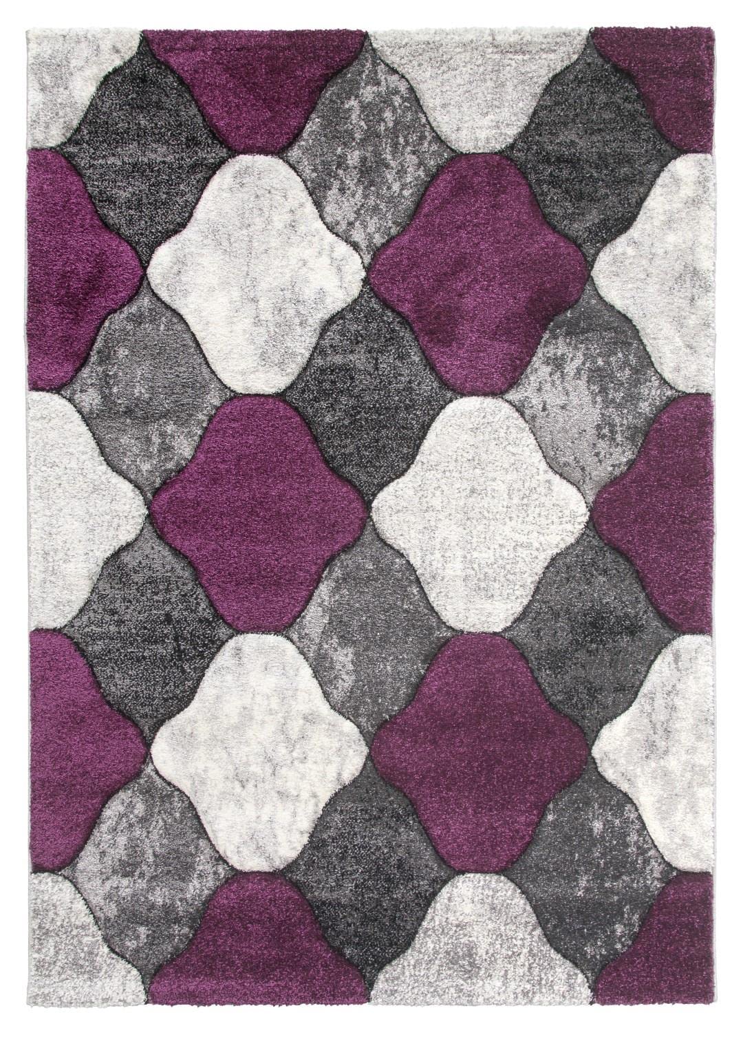 SrS Rugs® Impulse - Area Rug for Living Room, Bedroom, Hallway Runner Rug - Abstract Geometric Design - Provides Home with Comfort and Warmth (Purple Coblo, 160cm x 220cm) — image 1
