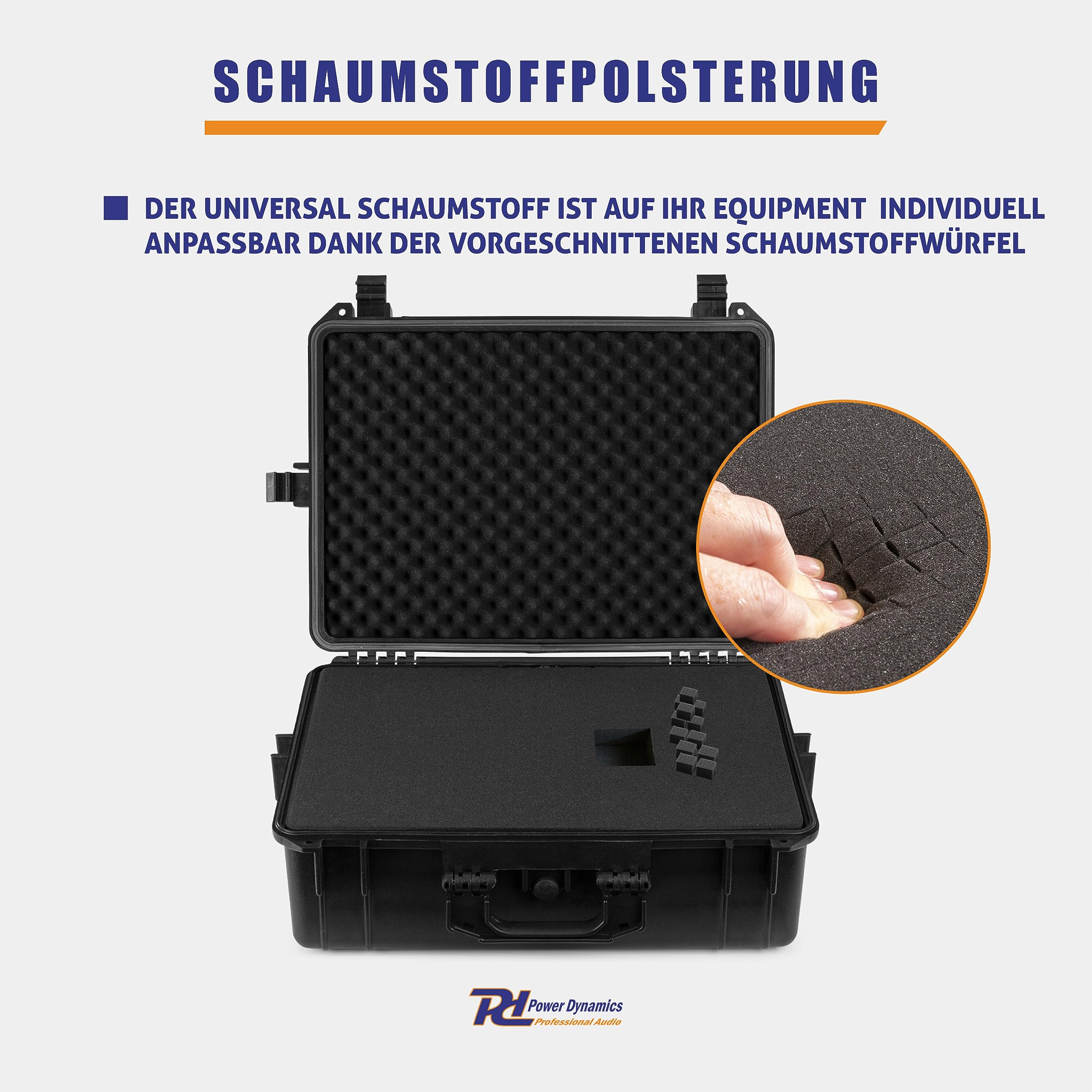 Power Dynamics GIGCase26, Universal Hard Case Kamera Koffer Schaumstoff, DJ Koffer, Foto Koffer, Schutzkoffer, DJ Universalkoffer, Wasserdichter Koffer, Transportkoffer mit Schaumstoff, Schwarz