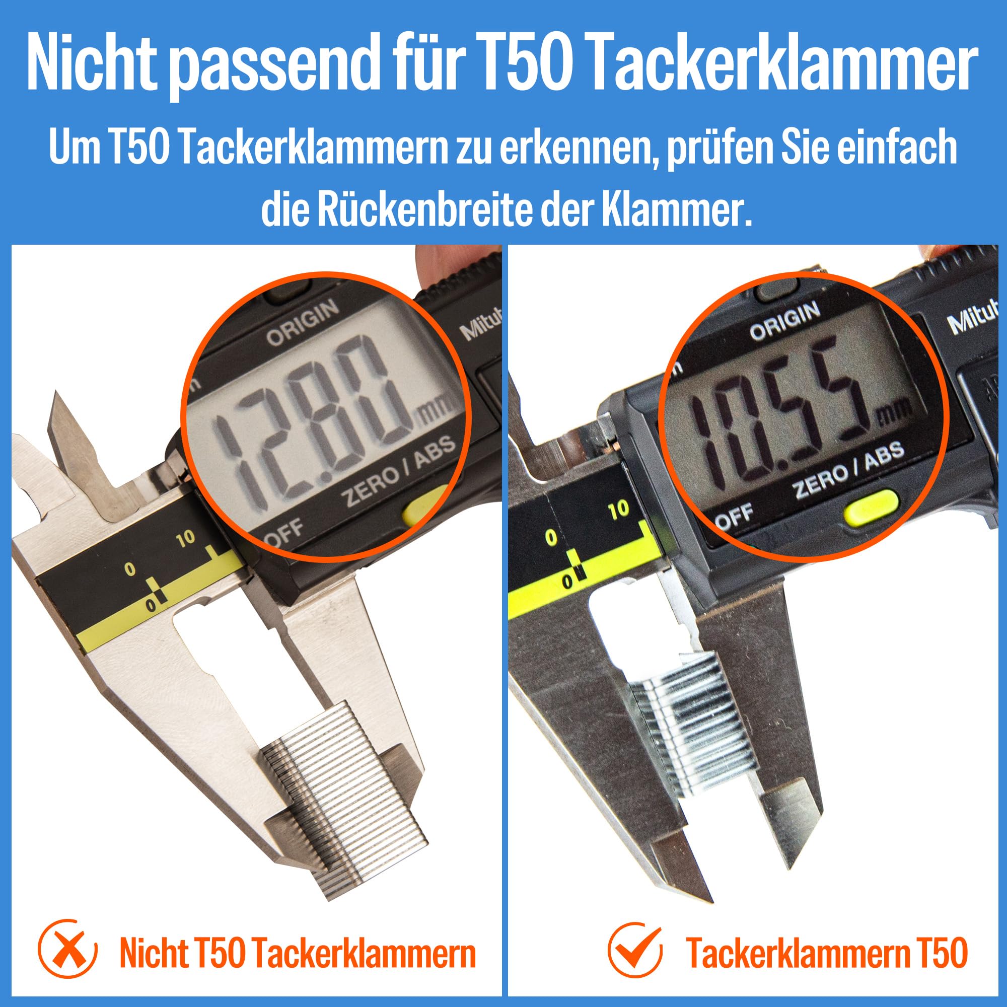 meite Typ 80 Tackerklammern 12 mm Länge, Edelstahl Heftklammern Typ 80 für Drucklufttacker, 21 GaugeTackernadeln für Teppich, Arbeitsbox, Kabel, Schuppen, Zaun (10.000 Stück)