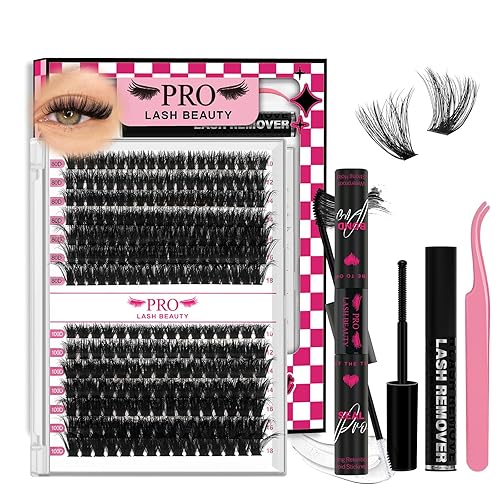 Miniatura 25 de 280 Piezas Pestañas Individuales 30D Clusters de Pestañas Mixtas Estilo Diablo Pestañas que Parecen Extensiones de Pestañas Pestañas Wispy Pestañas