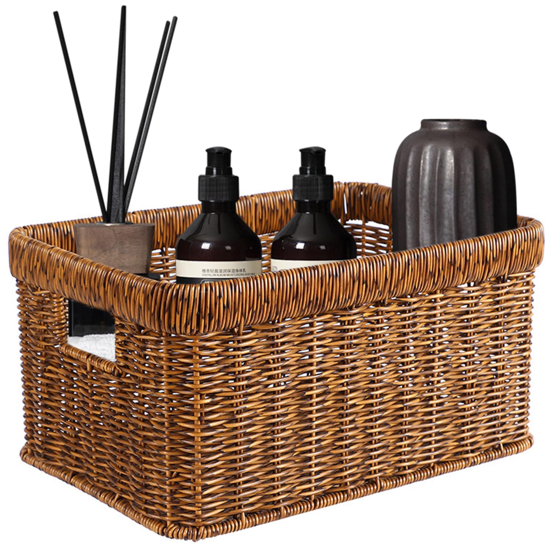 Panier de rangement en osier pour optimiser la cuisine et salle de bain