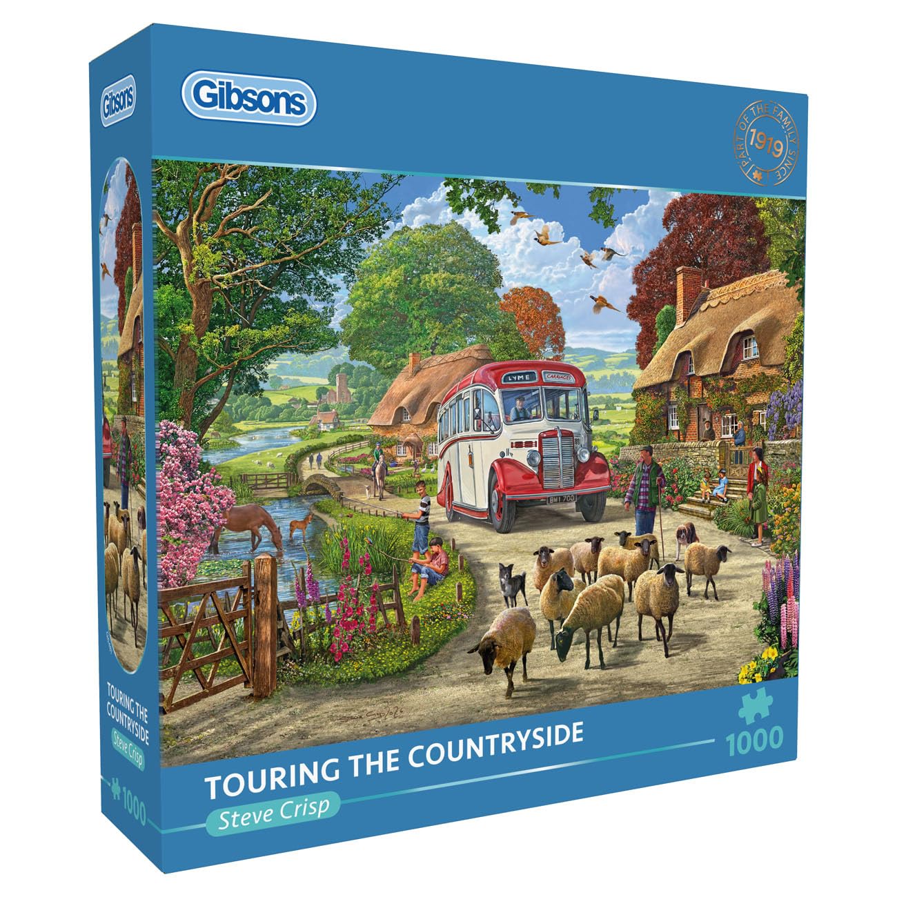 Gibsons Touring the Countryside 1000 Piece Jigsaw Puzzle for Adults – Vibrant Artwork by Steve Crisp – Premium Sustainable Puzzle Made in the UK/EU – Great Gift