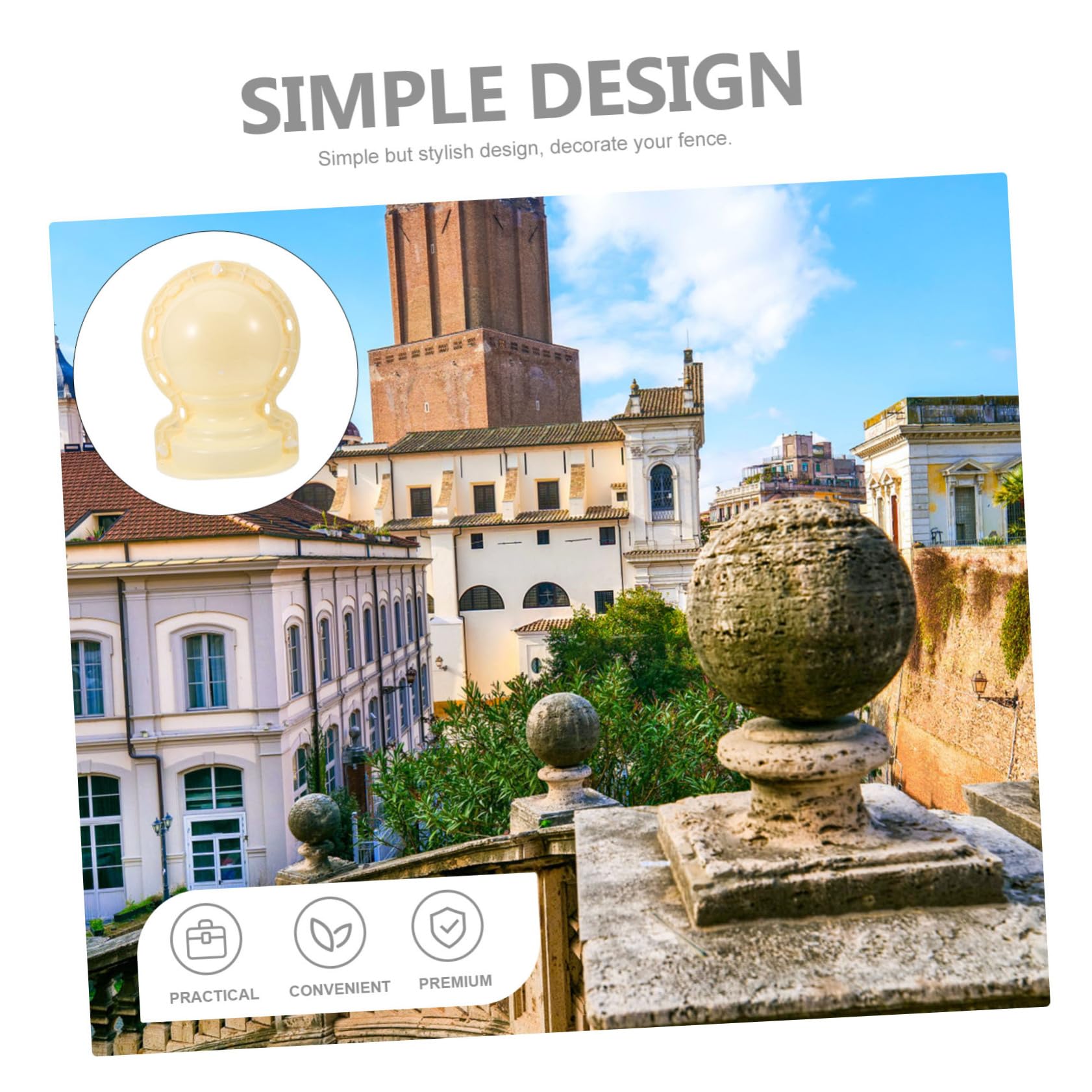 Kisangel Stampo Per Forma Di Sfera Stampo in Plastica Fai Da Te Per Ornamenti Di Balaustra Decorazione Per Recinzioni Di Balcone