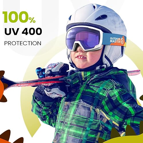 Miniatura 3 de OutdoorMaster - Lentes de esquí para niños, lentes de snowboard para niños, con protección UV, 100% esférica, para niños y niñas