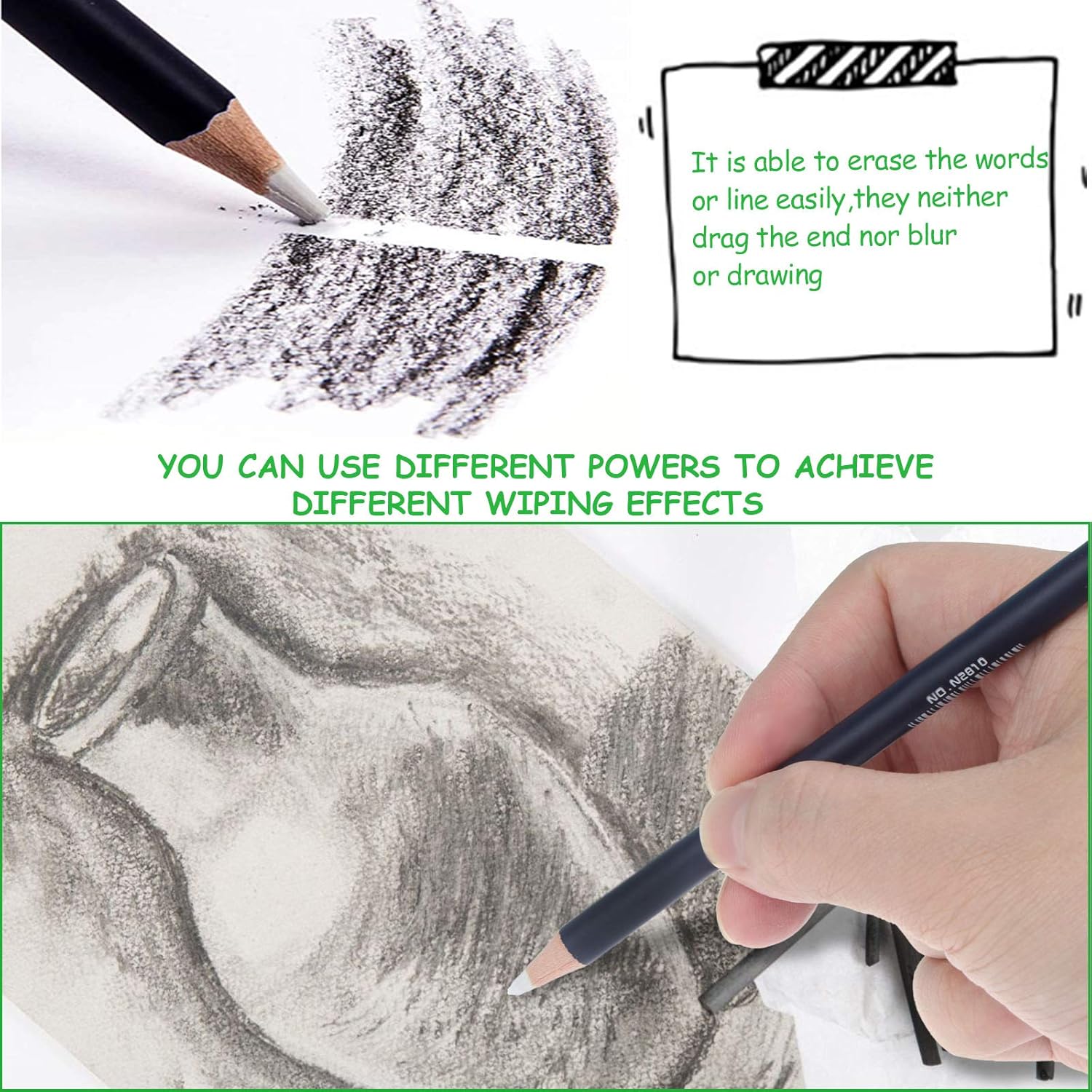 12 Pieces Eraser Pencils Perfection Eraser Drawing Pencil Sketch Pencil