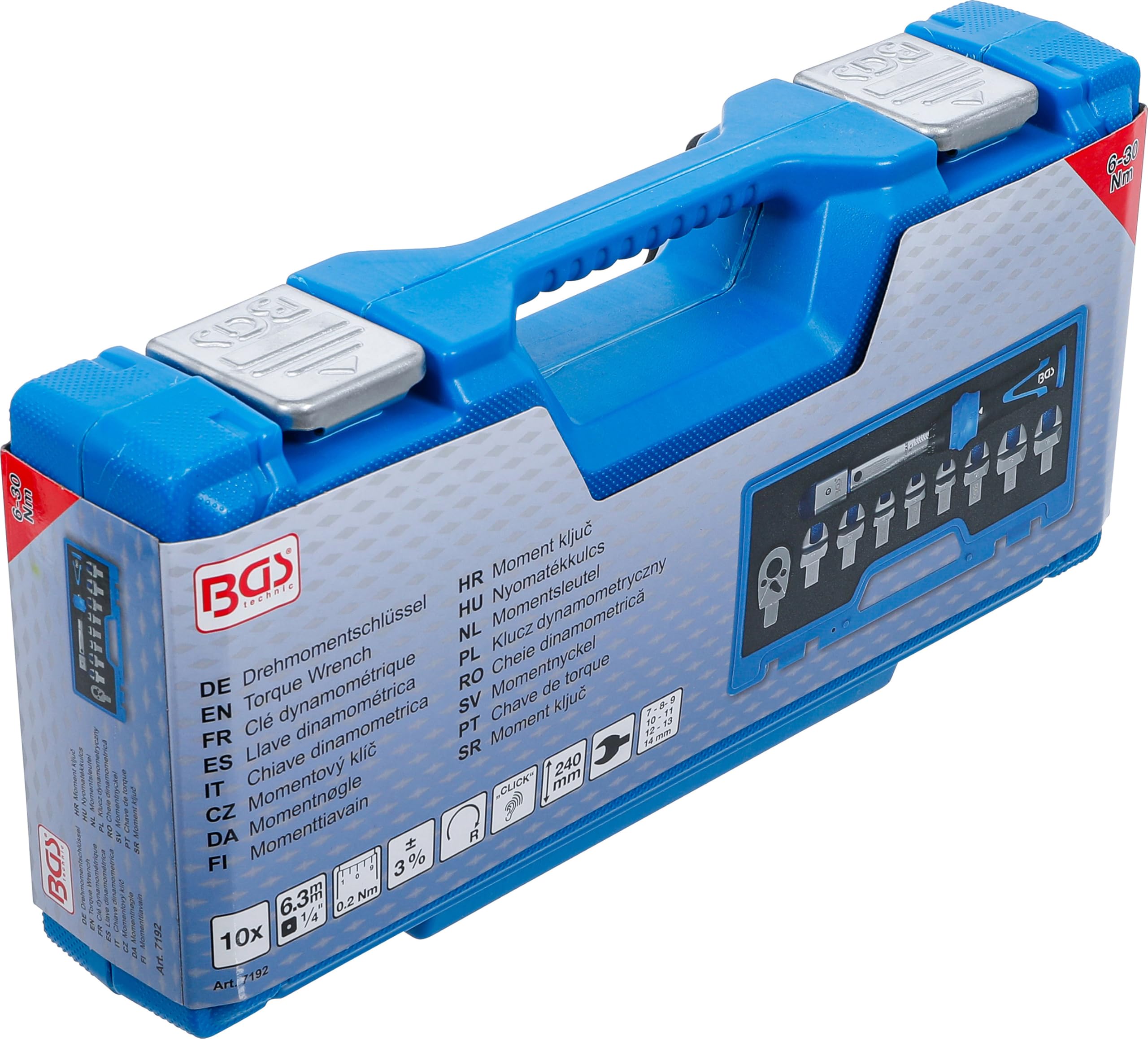 BGS 7192 | Jeu de clés dynamométriques | pour outils enfichables de 9 x 12 mm | 6-30 Nm | 10 pièces