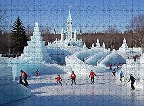 500pcs Wooden Jigsaw Puzzle - Canadian ice Sculpture Festival Winter Sports - Premium Wood for Adults & Family, Stress Relief Entertainment